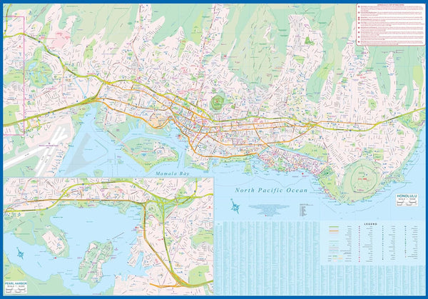 Honolulu (waikiki to Pearl Harbour) / Oahu Travel Map Waterproof 1:18K/80K [Map] ITMB Publishing LTD - Wide World Maps & MORE!