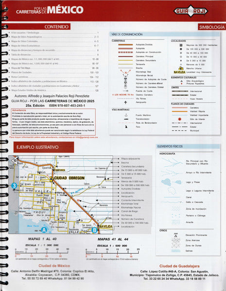 Por Las Carreteras de México - E.U.A. - Guatemala - Belice 2025 [Spiral-bound] Alfredo y Joaquin Palacios Roji Perezlete - Wide World Maps & MORE!