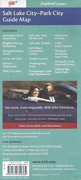Salt Lake City - Park City Guide Map (Explore! Utah) Archival Copy - Wide World Maps & MORE!