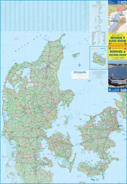 Denmark & Southern Sweden Travel Reference Map 1:450K/900K (Stockholm Region, Gamla Stan) - Wide World Maps & MORE!