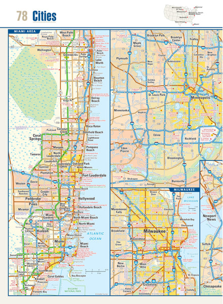 American Highway Road Atlas [Staple Bound] Warren Map - Wide World Maps & MORE!