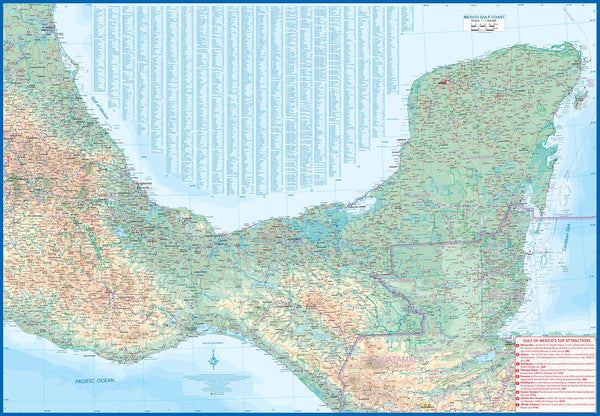 Mexico Gulf Coast Travel Reference Map 1:1.3M - Wide World Maps & MORE!