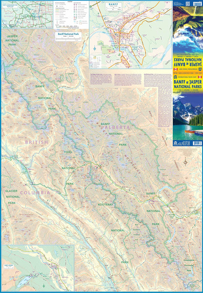 Banff & Jasper National Parks Travel Reference Map 1:240,000/1:250,000 (Banff Town, Lake Louise, Jasper Town) - Wide World Maps & MORE!