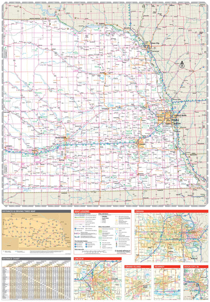 Rand McNally Easy To Read Folded Map: Nebraska State Map Rand McNally - Wide World Maps & MORE!