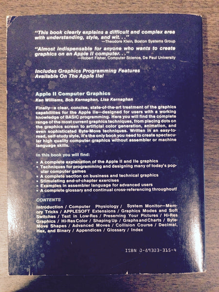 Apple II computer graphics [Paperback] Ken Williams; Bob Kernaghan and Lisa Kernaghan - Wide World Maps & MORE!