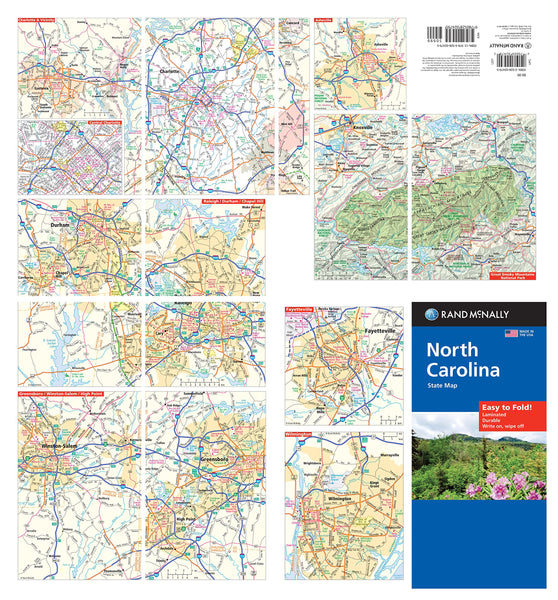 Rand McNally Easy to Fold: North Carolina State Laminated Map Rand McNally - Wide World Maps & MORE!
