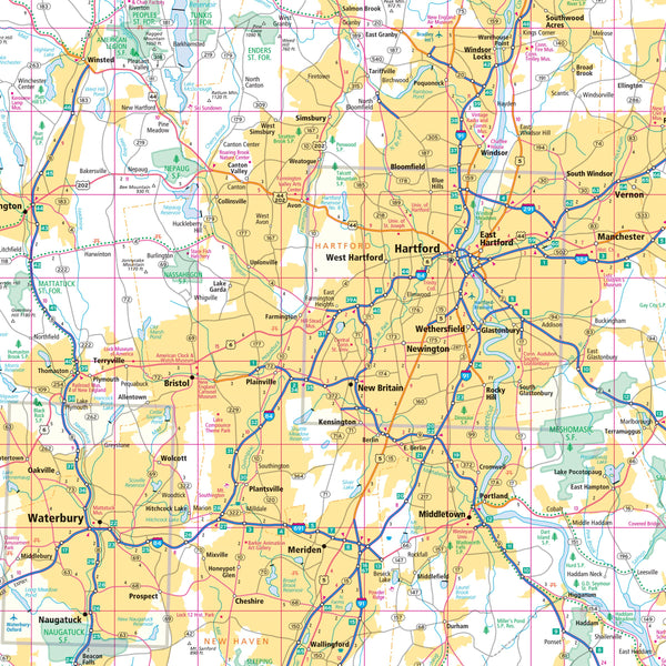 Easy To Read! Connecticut & Rhode Island State Map - Wide World Maps & MORE!