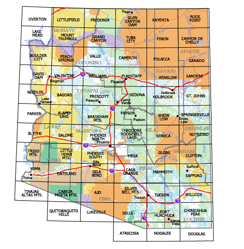 Tucson, Arizona: 1:100,000-scale Topographic Map: 60 × 30-minute Series (Surface Management Status) - Wide World Maps & MORE!