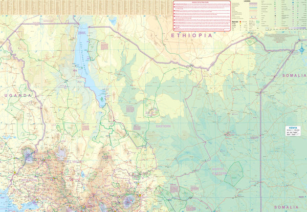 Kenya Travel Reference Map Waterproof 1:950K - Wide World Maps & MORE!