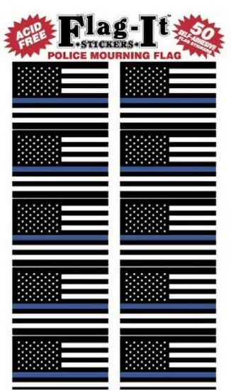 Police Mourning Flag Self-Adhesive Stickers (50 Count)
