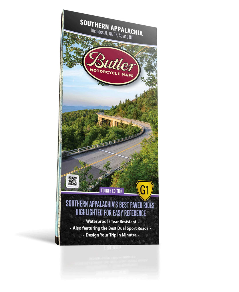 Best Paved Roads in Southern Appalachia - G1 Series Butler Map