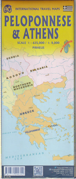 Athens & Peloponnes Travel Map 1:8K/625K - Wide World Maps & MORE!