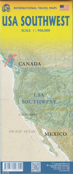 USA Southwest Travel Reference Map Waterproof 1:900K - Wide World Maps & MORE!