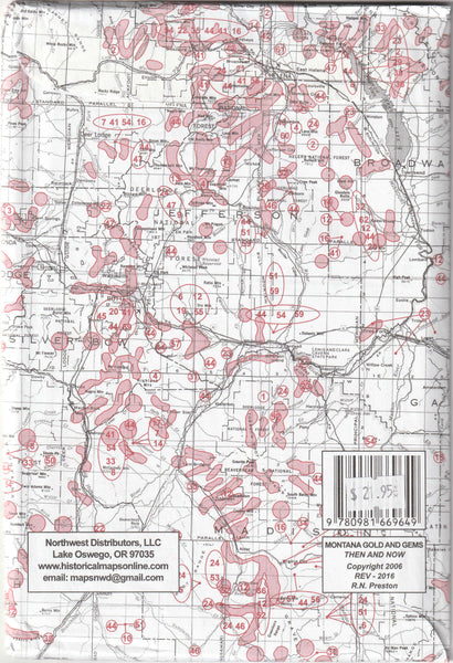 Montana Gold & Gems Then and Now [Map] R.N. Preston - Wide World Maps & MORE!
