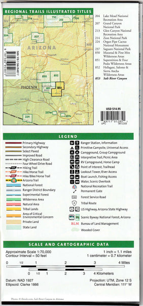 Salt River Canyon [Tonto National Forest] (Trails Illustrated Map, 853) - Wide World Maps & MORE!