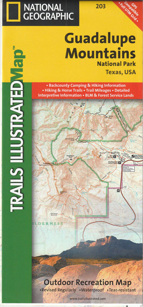 Guadalupe Mountains National Park, Texas, USA (Trails Illustrated Map 203) - Wide World Maps & MORE!