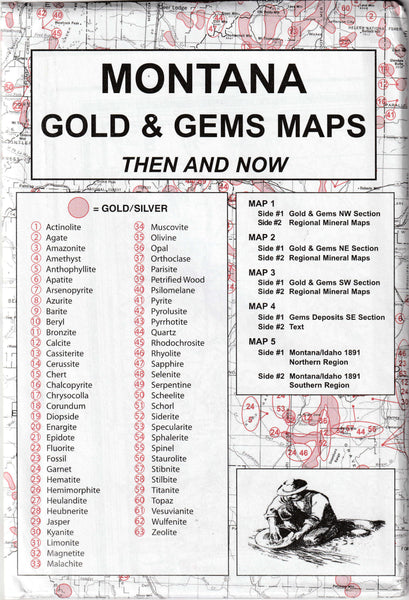 Montana Gold & Gems Then and Now [Map] R.N. Preston - Wide World Maps & MORE!