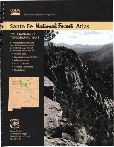 Santa Fe National Forest Atlas (7½' Quadrangle Topographic Maps) [Spiral-bound] Forest Service Southwestern Region - Wide World Maps & MORE!