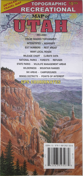 Topographic Recreational Map of Utah - Wide World Maps & MORE!