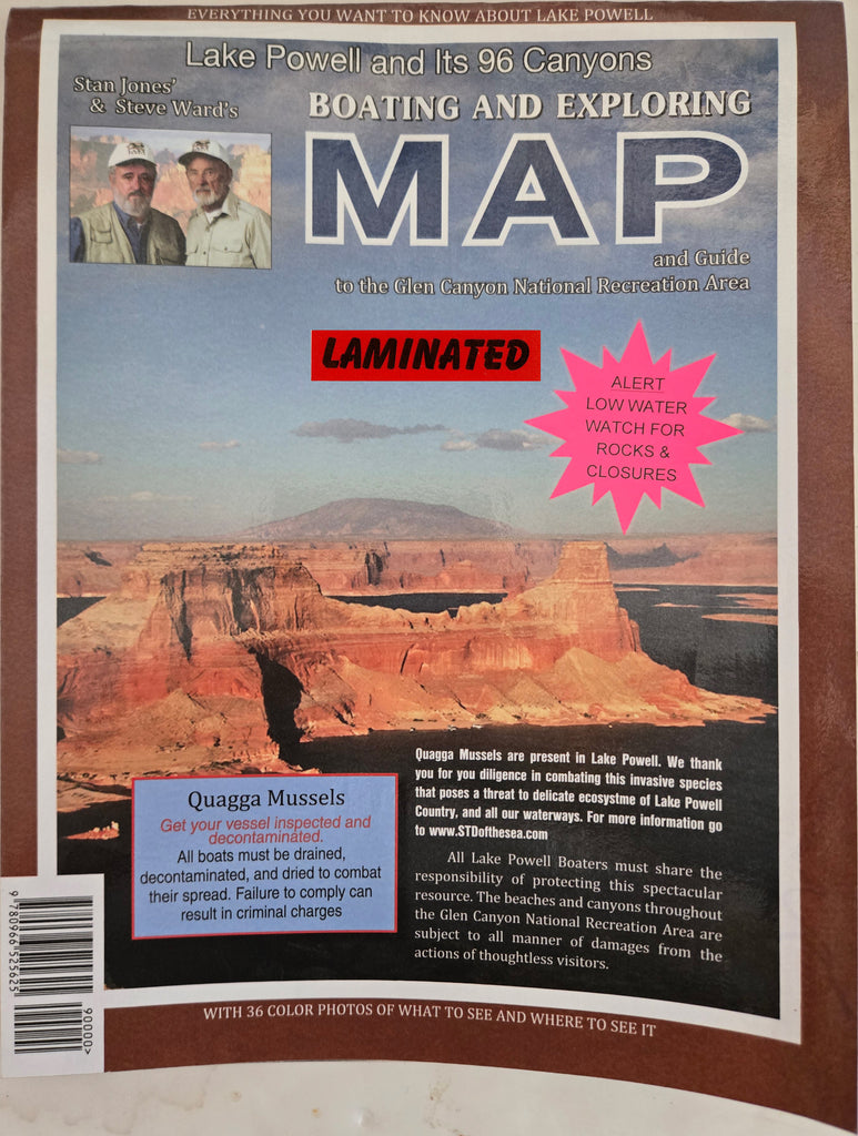 Lake Powell and Its 96 Canyons Boating ad Exploring Map with 36 Color Photos of What to See and Where to See It Gloss Laminated - Wide World Maps & MORE!