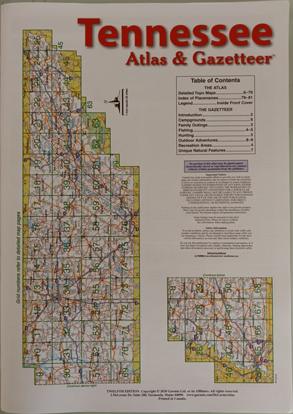 Tennessee Detailed Topographic Maps (DeLorme Atlas & Gazetteer) - Wide World Maps & MORE!