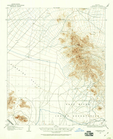Camelback, Arizona 1904 (15'×15' Topographic Quadrangle) - Wide World Maps & MORE!
