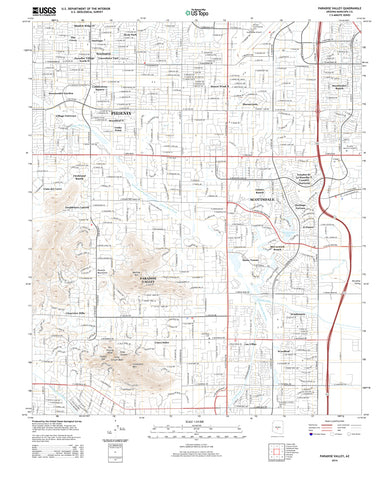Paradise Valley, Arizona (US Topo 7.5'×7.5' Topographic Quadrangle) - Wide World Maps & MORE!