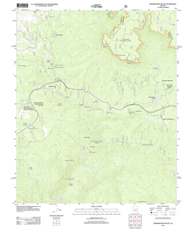 Promontory Butte, Arizona (US Topo 7.5'×7.5' Topographic Quadrangle) - Wide World Maps & MORE!