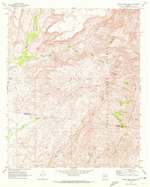 Squaw Creek Mesa, Arizona 1969 (7.5'×7.5' Topographic Quadrangle) - Wide World Maps & MORE!