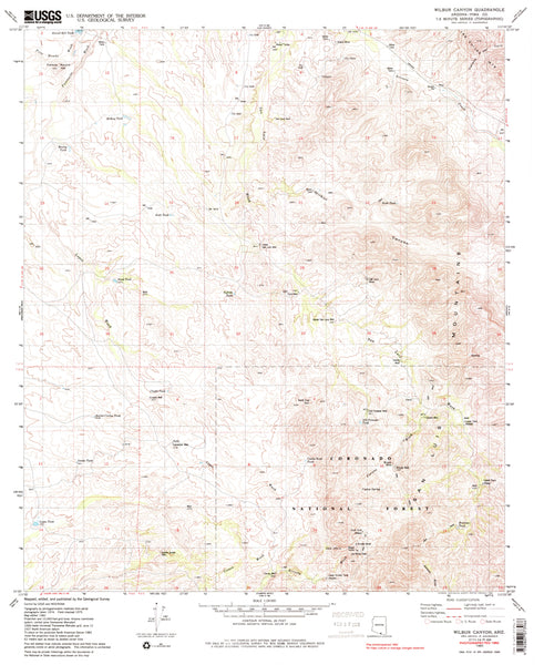 WILBUR CANYON, Arizona (7.5'×7.5' Topographic Quadrangle) - Wide World Maps & MORE! - Map - Wide World Maps & MORE! - Wide World Maps & MORE!