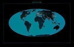 World, Cities at Night, - Wide World Maps & MORE! - Office Product - Raven Press - Wide World Maps & MORE!