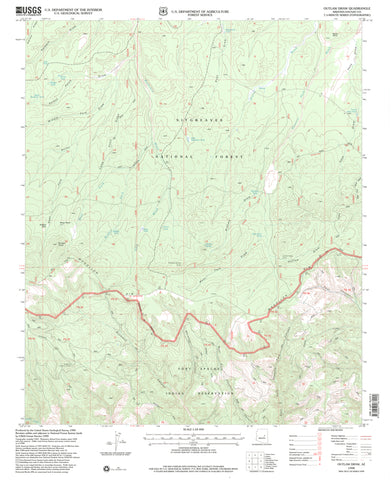 Outlaw Draw, Arizona (7.5'×7.5' Topographic Quadrangle) - Wide World Maps & MORE!