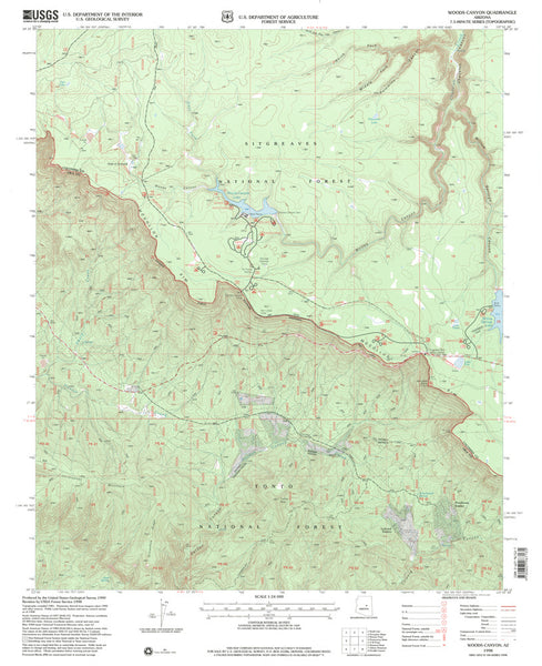 Woods Canyon, Arizona (7.5'×7.5' Topographic Quadrangle) - Wide World Maps & MORE! - Map - Wide World Maps & MORE! - Wide World Maps & MORE!