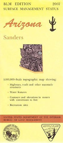 Sanders Arizona 1:100,000 Scale Topo Map BLM Surface Management 30x60 Minute Quad - Wide World Maps & MORE! - Book - Wide World Maps & MORE! - Wide World Maps & MORE!