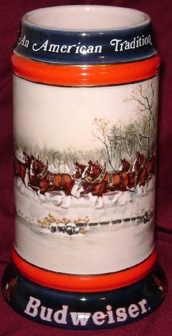 1990 Budweiser Holiday Beer Stein - An American Tradition - Wide World Maps & MORE! - Kitchen - Unknown - Wide World Maps & MORE!