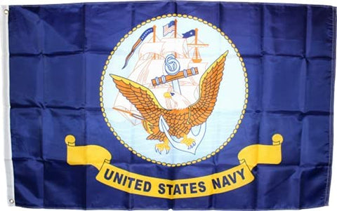 United States Navy Official Flag Double Sides 5'Ã—3' Rough Tex 150D Nylon - Wide World Maps & MORE!