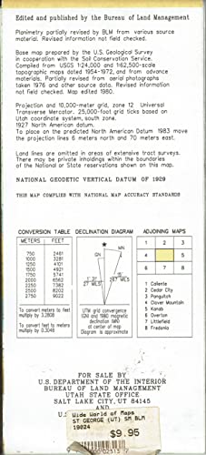 Surface Management Status Utah, St. George 1:100,000-Scale Topographic Map - Wide World Maps & MORE!