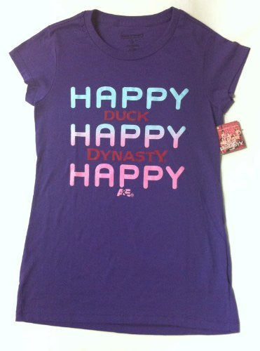 Duck Dynasty Women's Purple T-Shirt - Size XL - Happy Happy Happy - Wide World Maps & MORE! - Apparel - Duck - Wide World Maps & MORE!