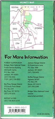 Bridger Teton National Forest Map (Buffalo & Jackson RD) - Waterproof - Wide World Maps & MORE!