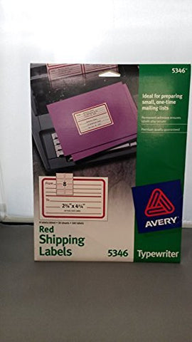 Avery 5346 Red Shipping Lable - Wide World Maps & MORE! - CE - Avery - Wide World Maps & MORE!