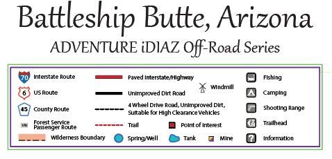 Battleship Butte, Arizona / Off-Road Series - Wide World Maps & MORE! - Map - Adventure iDiaz Maps - Wide World Maps & MORE!