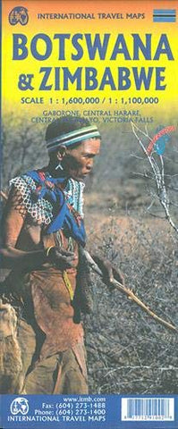 2020 Botswana & Zimbabwe Waterproof | Gaborone, Central Harare, Central Bulawayo, Victoria Falls - Wide World Maps & MORE!