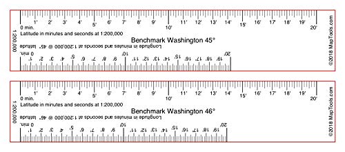 MapTools Ruler Set for Benchmark Road & Recreation Atlas - Washington - Wide World Maps & MORE! - Sports - MapTools - Wide World Maps & MORE!