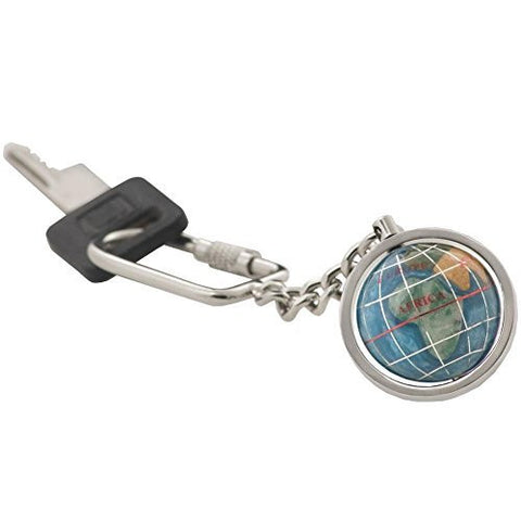 Alexander Kalifano Multi-Gemstone Globe & Antique Silver Keychain w/ Gift Box - Choice of Colors! - Wide World Maps & MORE! - Automotive Parts and Accessories - Alexander Kalifano - Wide World Maps & MORE!