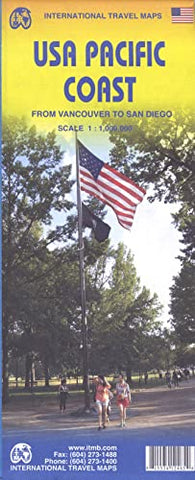 Usa Pacific Coast ( From Vancouver to San Diego) ITM Travel Map (International Travel Maps) - Wide World Maps & MORE!