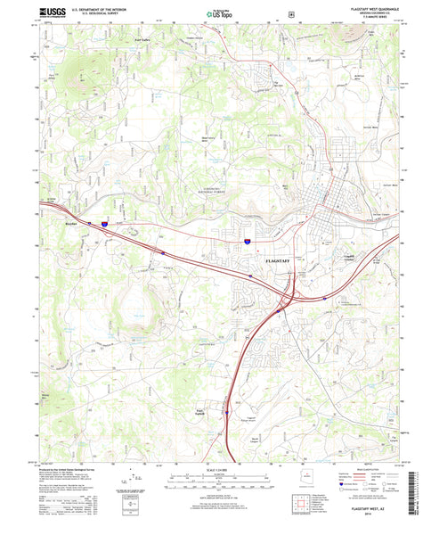 Flagstaff West, Arizona (US Topo 7.5'×7.5' Topographic Quadrangle) - Wide World Maps & MORE!