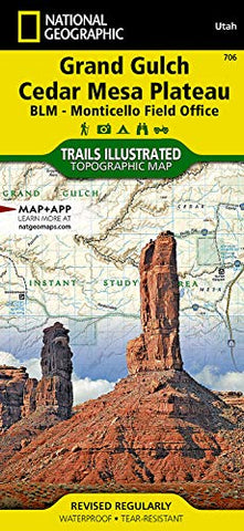 Grand Gulch, Cedar Mesa Plateau [BLM - Monticello Field Office] (National Geographic Trails Illustrated Map, 706) - Wide World Maps & MORE!