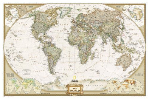World Executive Wall Map Gloss Laminated (Reference - National Geographic) (12.2.2008) - Wide World Maps & MORE! - Map - National Geographic - Wide World Maps & MORE!