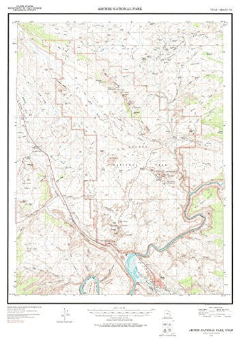 Arches National Park, Utah with Contours - Wide World Maps & MORE! - Map - United Stated Department of the Interior - Wide World Maps & MORE!