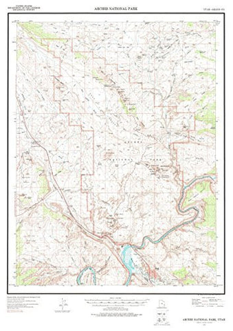 Arches National Park, Utah with Contours - Wide World Maps & MORE! - Map - United Stated Department of the Interior - Wide World Maps & MORE!